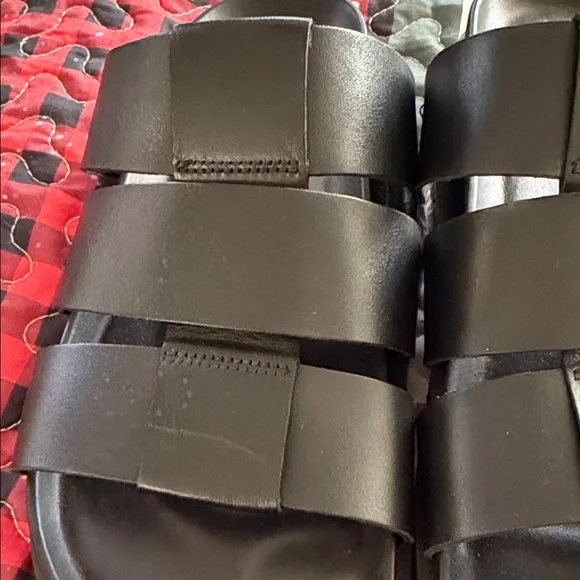 Allen Edmonds Black Men's Leather Sandals - Picture 6 of 13